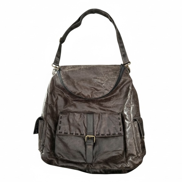 Sondra Robert Squared Vintage Faux Leather Black Rare Shoulder Bag Purse EUC - Picture 2 of 16